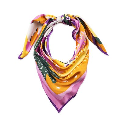 Foulard medium polyester recyclé effet soyeux imprimé CHACHACHA WILD