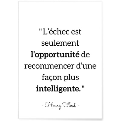 Affiche Citation Henry Ford : L'échec… L'AFFICHERIE