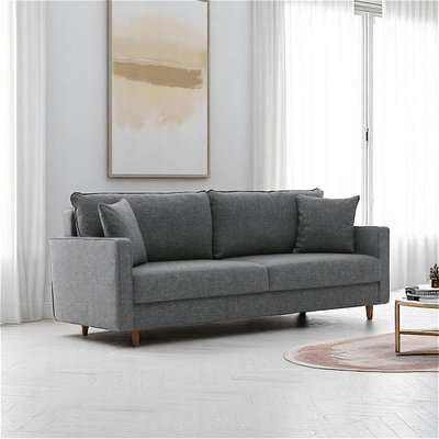 Canapé 3 places gris - dossier haut COMO PIER IMPORT