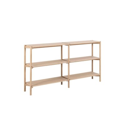 Bibliothèque basse scandinave en chêne blanchi 4 tablettes - BRENDA HELLIN, DEPUIS 1862