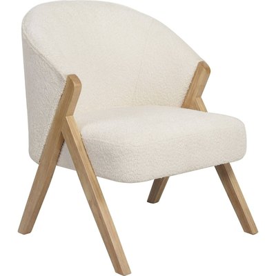 Fauteuil cocooning  effet bouclette structure bois RECOLLECTION