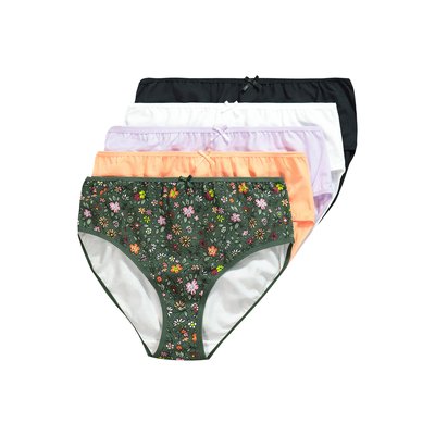 Culottes midi en lot de 5, motif à fleurs/uni ULLA POPKEN