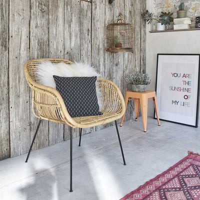 Fauteuil en rotin et métal  BOHO BERAH GETAH