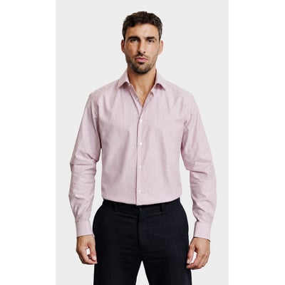 Chemise Regular fit à rayures en Oxford brique ACROSS