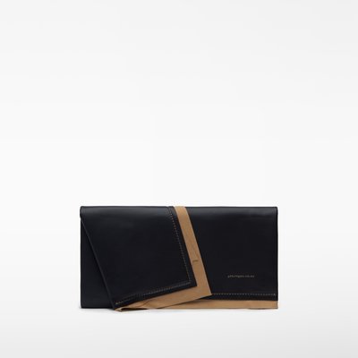 Maxi portefeuille en cuir et croûte de cuir ADOLFO DOMINGUEZ