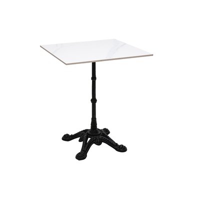 Table bistrot carrée en pierre minérale et métal noir L60 cm CONTY MILIBOO