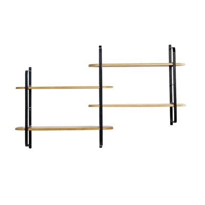 Étagère murale en bois manguier massif et métal noir L122 cm AKINA MILIBOO