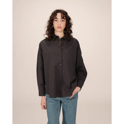 Chemise oversize en coton bleuet Sira GRACE & MILA