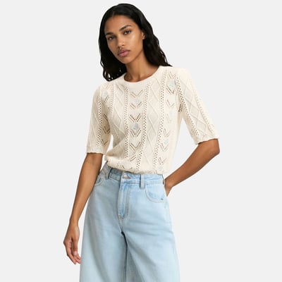Pull col rond, en fine maille pointelle LA REDOUTE COLLECTIONS