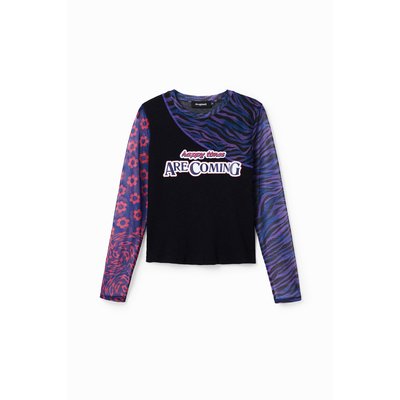 Desigual - T-shirt patchwork tulle message DESIGUAL