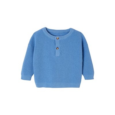 Pull en maille nid d'abeille encolure tunisienne VERTBAUDET