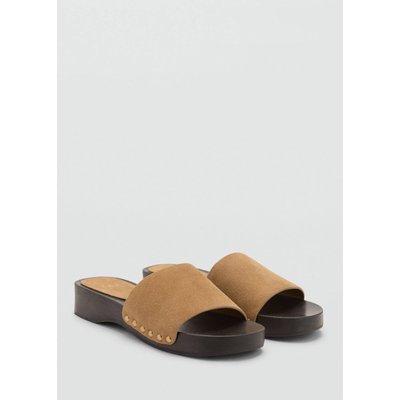 Sandales en daim avec semelle en bois MANGO