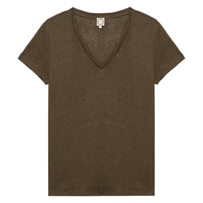 T-shirt Apolline en lin kaki INES DE LA FRESSANGE PARIS