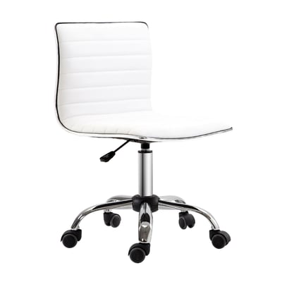 Chaise de bureau Polyuréthane Blanc HOMCOM