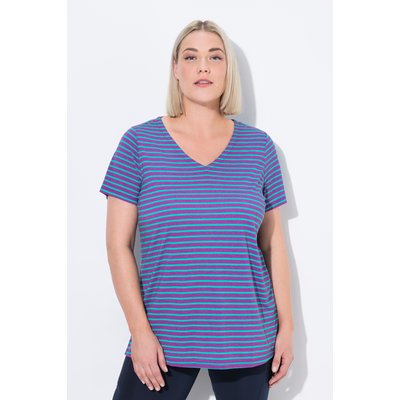 T-shirt technique rayé. Col V et manches ULLA POPKEN