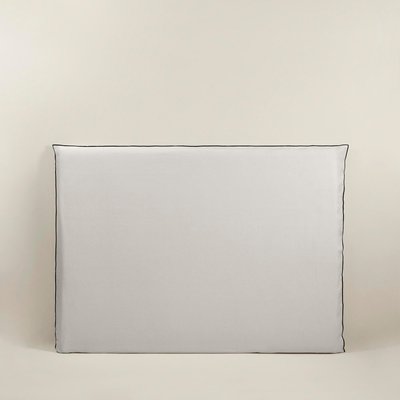 Housse de tête de lit Carlina  en Lin lavé légèrement froissé Bleu 190x134 cm MADURA