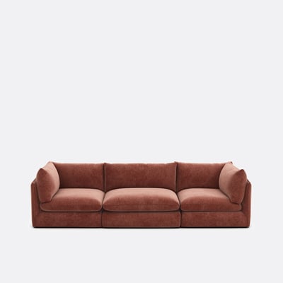 Canapé droit modulable, 3 places, en polyester chiné, MALO LA REDOUTE INTERIEURS