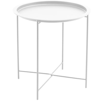 Table d'appoint ronde en métal blanc 47x47x51cm WADIGA