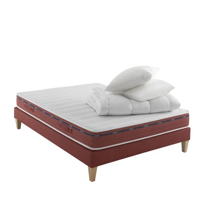 Ensemble matelas 100% latex, sommier, pieds, couette et oreiller Crépuscule 500 SOMEO