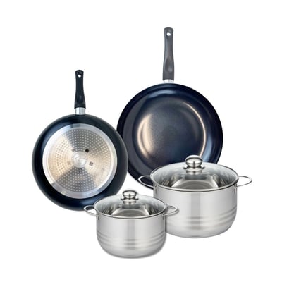 Batterie 2 poêles 28/32cm + 2 faitouts 20/24cm PRIMA BRILLANT ELO