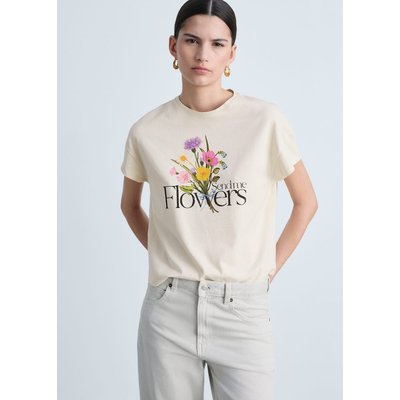 T-shirt coton message imprimé MANGO