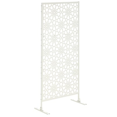 Pare-vue d'extérieur Acier Blanc OUTSUNNY