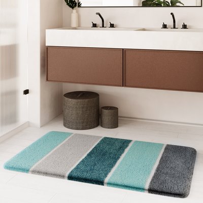 Tapis de bain antidérapant doux rayé , RIO MARINA HOMIE LIVING