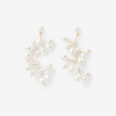 Boucles d'oreilles grappe de perles blanches BALABOOSTE