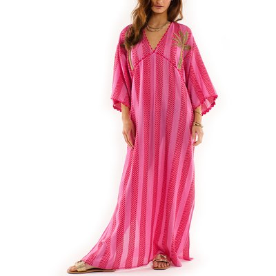Robe tunique en coton longue avec broderies ORIANA WILD