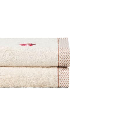 Serviette de toilette coton et viscose de bambou SOLARA CARRE BLANC