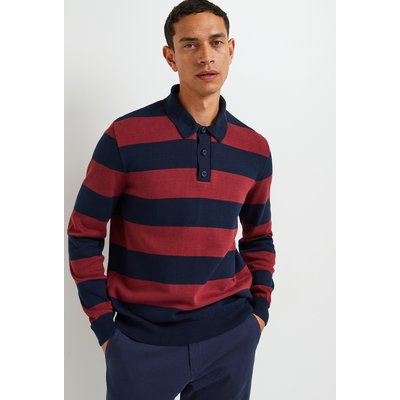 Pull polo rayé en coton BIO MONOPRIX