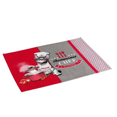 Set de table en coton Chat chef cuisinier DOUCEUR D'INTÉRIEUR