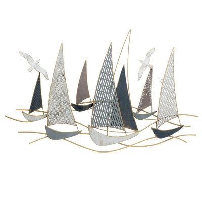 Décoration murale en métal bateaux 109x69x6cm WADIGA