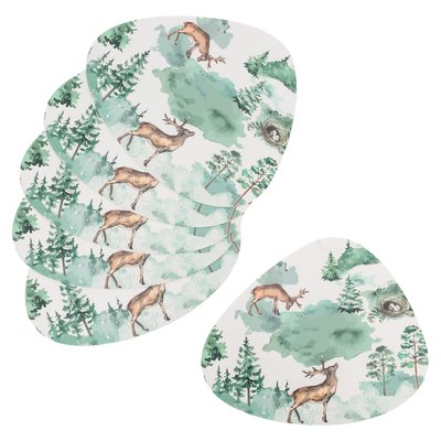 Sets de table en vinyle cerf dans la forêt AUBRY GASPARD