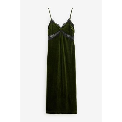 Robe caraco midi rochelle liseré en dentelle NEXT