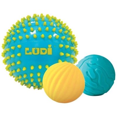 Balles sensorielles bleues par 3 LUDIMOUSSE