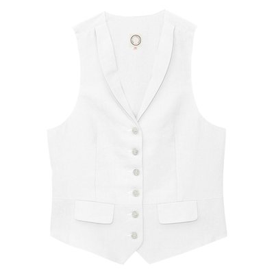 Gilet Robinson en lin blanc INES DE LA FRESSANGE PARIS