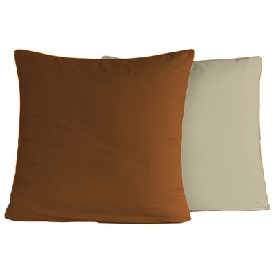 Lot de 2 taies d'oreiller bicolores en percale coton DOZMARY SENSEI MAISON