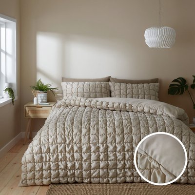 Puffer Quilted Polycotton Duvet Cover and Pillowcase Set CATHERINE LANSFIELD