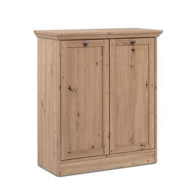 Buffet 2 portes et 2 tablettes avec poignées boutons en métal L80 cm - TIMBER CALICOSY