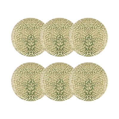 Lot de 6 assiettes plates en grès 26cm, JADE NOVASTYL