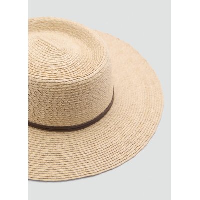 Chapeau fibre naturelle ruban contraste MANGO