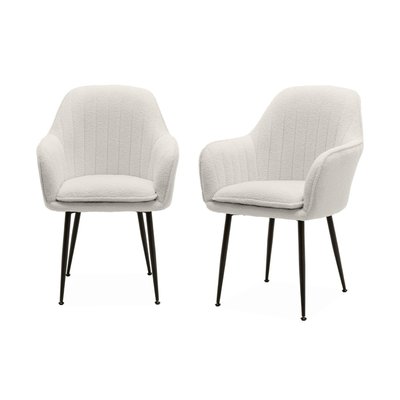 Fauteuil bouclette et pieds métal (lot de 2) SHELLA BOUCLETTE SWEEEK