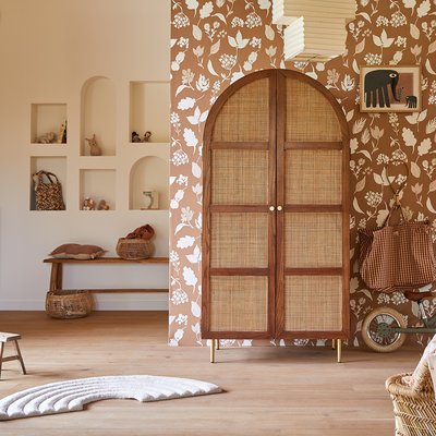 Armoire enfant en orme et cannage LISBETH TIKAMOON