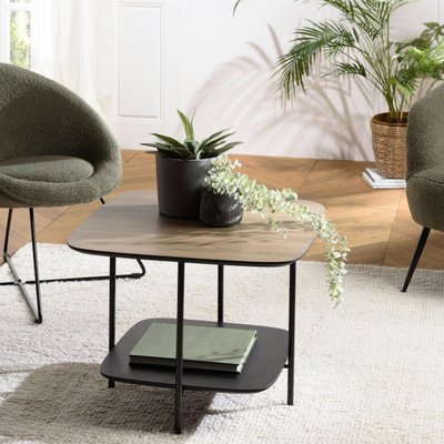 Petite table de salon carrée angles arrondis LANDAISE PIER IMPORT