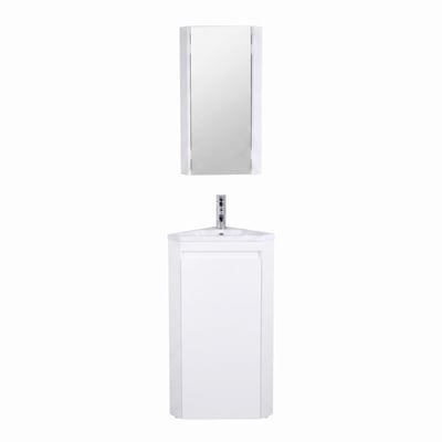 Ensemble lave-mains d'angle sur pieds avec robinet et armoire SORRENTO MOB IN