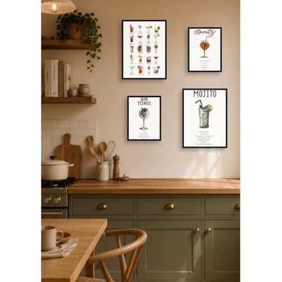 Pack d'affiches encadrées – Cocktails L'AFFICHERIE