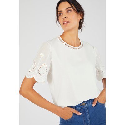 T-shirt pur coton manches brodées DAMART