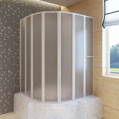 Pare baignoire à 7 volets avec porte-serviettes HOME MAISON