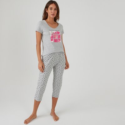 Organic Cotton Cropped Pyjamas LA REDOUTE COLLECTIONS